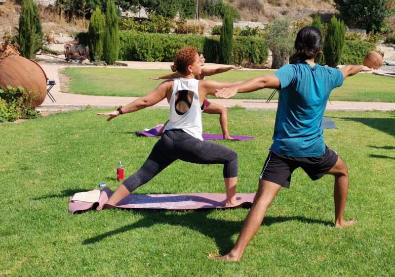 yoga at the winery